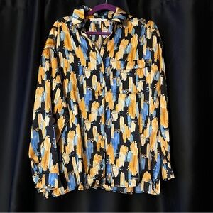 NWOT Lush Multicolor Abstract Blouse